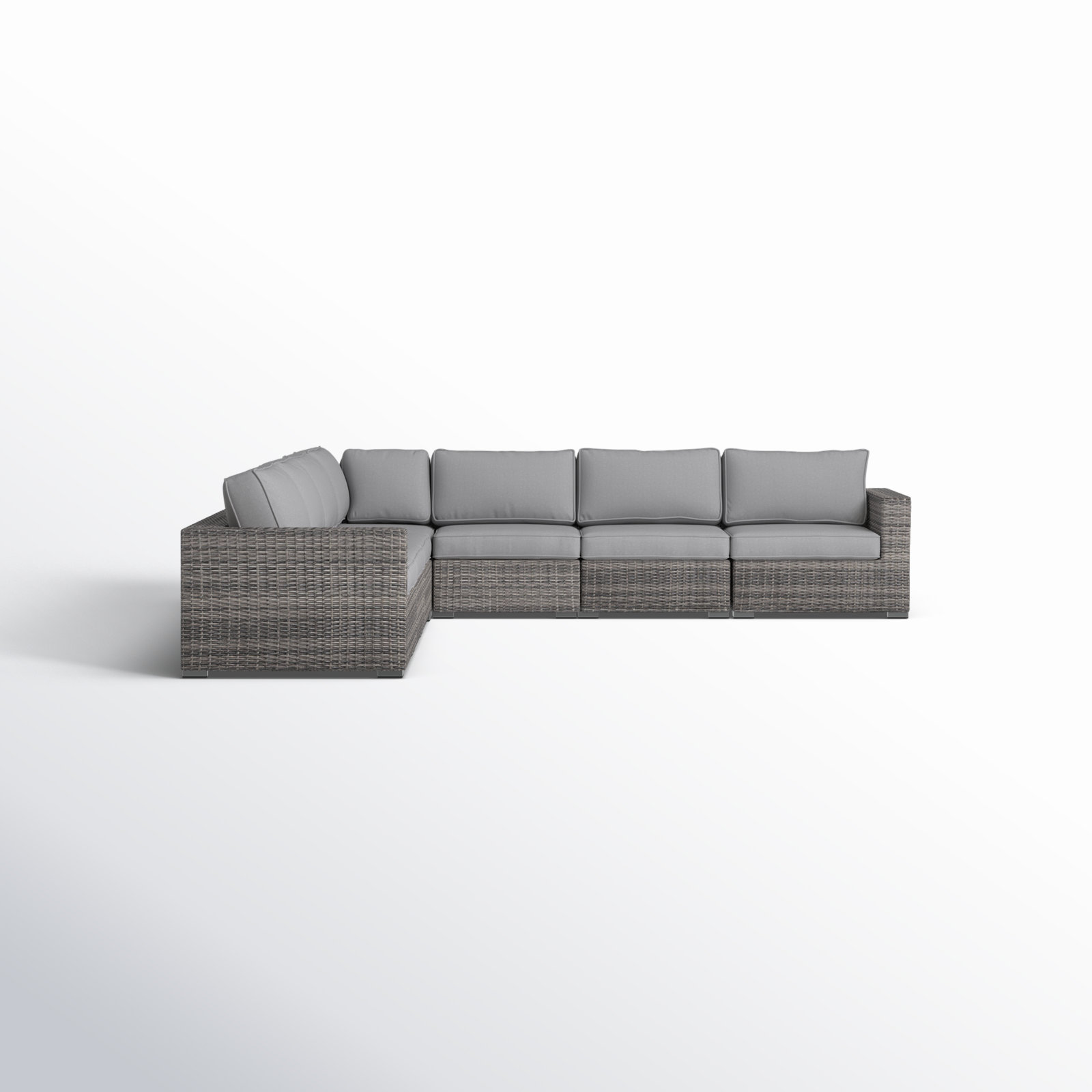 Foxtrot 122" Sunbrella® Patio Sofa, Olefin Gray Cushion/Mixed Gray Frame