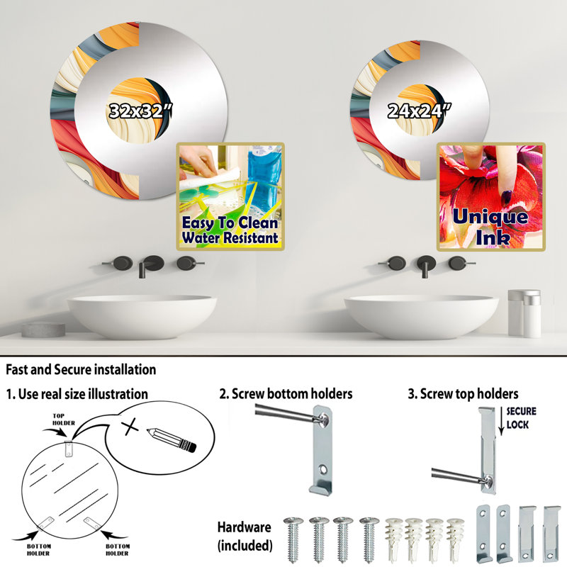 Miroir mural Urban Serenity, 23,6 po x 23,6 po