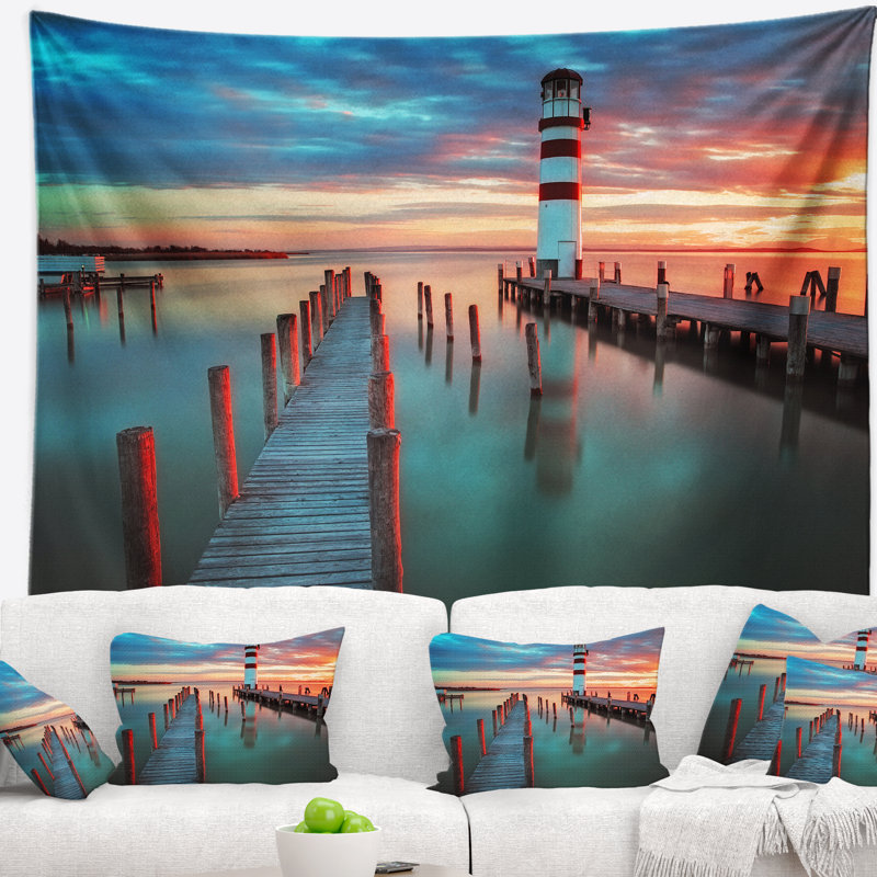 Tapisserie phare au lac de Neusiedl am See, H 78 po x l 92 po