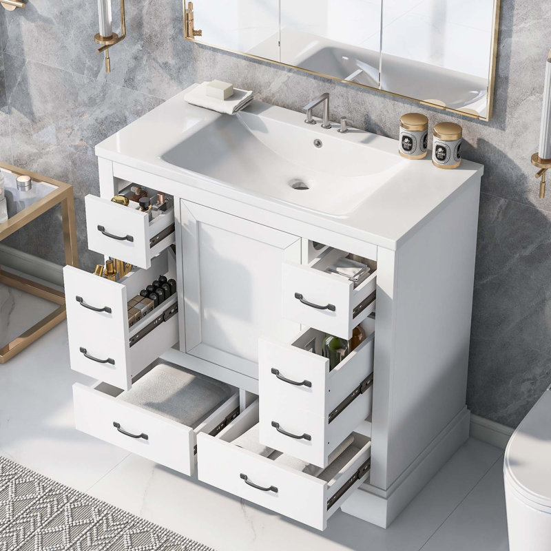 36" Bathroom Vanity With Sink Combo