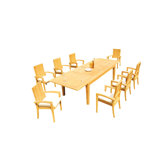 Caranas Outdoor 11 - Piece Teak Dining Set