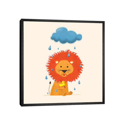 Lion With A Duck by Show Me Mars - Gallery-Wrapped Canvas Giclée on Canvas