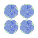 Hibiscus Vegan Leather Round Pebble Placemat
