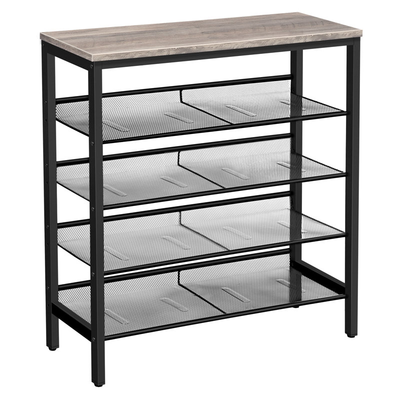 Alheide 5 Tier 20 Pair Shoe Rack, Greige, 33.5"H x 29.5"W x 11.8"D
