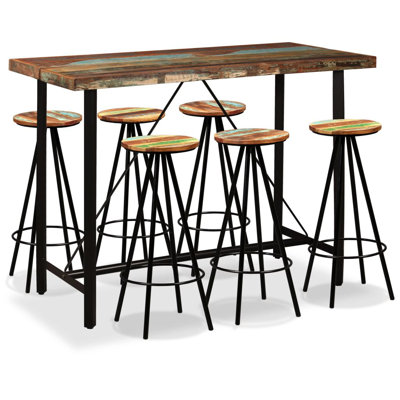 Tabouret de bar industriel en bois récupéré
