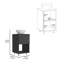 Meuble-lavabo simple avec lavabo, une tablette ouverte, une armoire à porte simple, noir