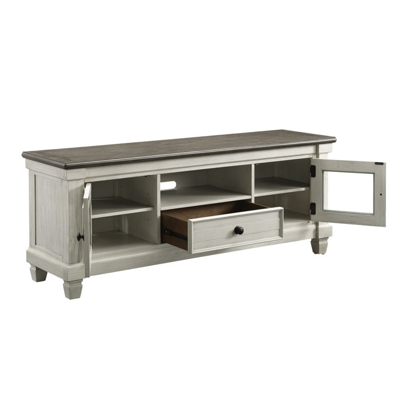 1Pc TV Stand With Drawer Storage Cabinets Wooden Living Room Furniture, TV Console Table (TV Stand), Antique White
