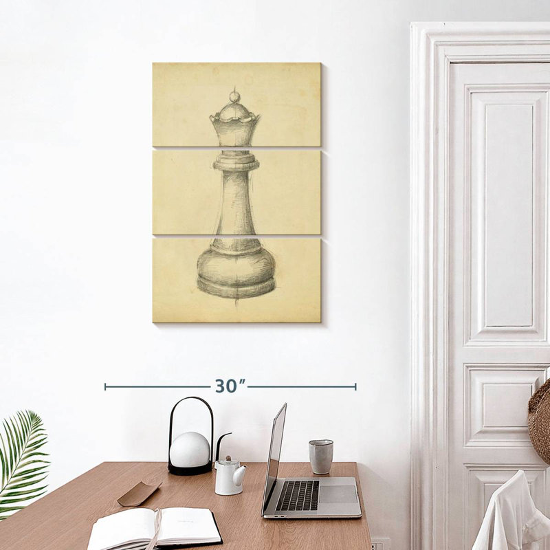 Échecs antiques III, H 32 po x l 20 po