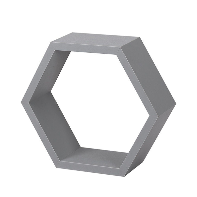 Barayon Hexagon Floating Shelf, Grey