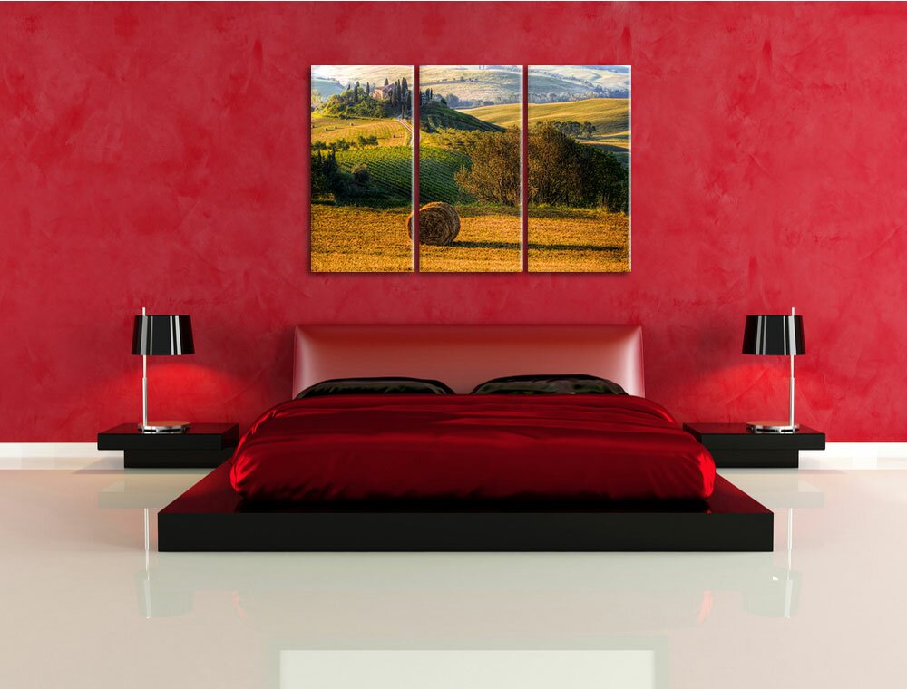 3-tlg. Leinwandbilder-Set „Italienische Toskana Landschaft“, Fotodruck