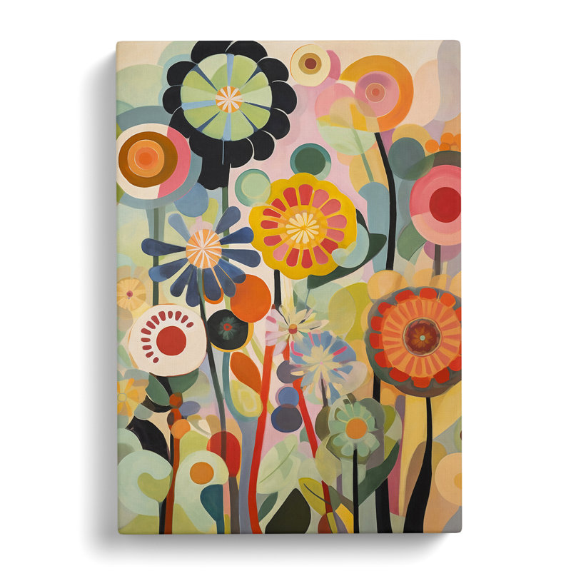 Rafia Flowers Retro Vol.7 - Wrapped Canvas, 50cm H x 35cm W x 3cm D
