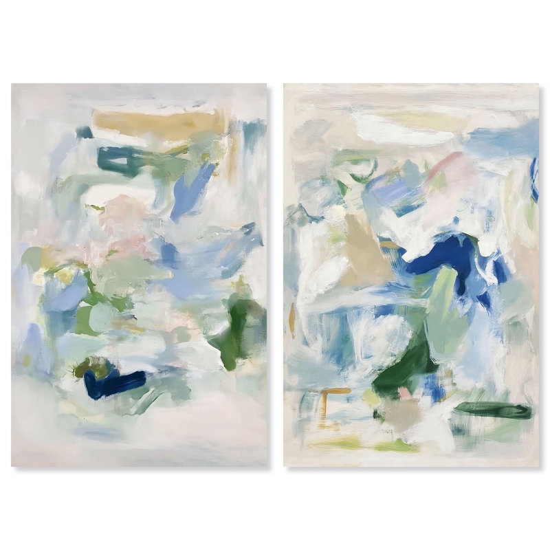 Ensemble de 2 reproductions d'art tendance sur toile Chroma Balance, H 30 po x l 20 po, Toile tendue