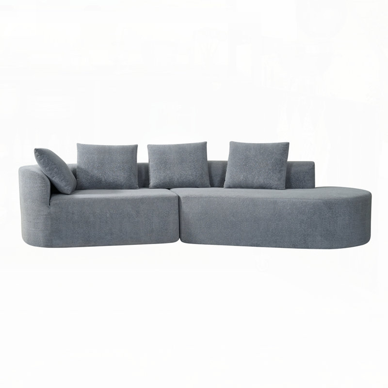 Canapé modulaire moderne avec éponge entièrement compressée haute densité et méridienne orientée vers la droite, parfait pour le salon ou le salon