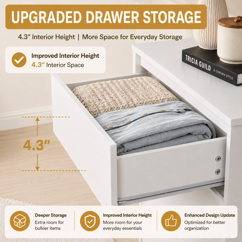 2 Drawer Dresser for Bedroom