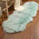 Diller Teal Faux Fur Machine Washable Shag Fluffy Area Rug