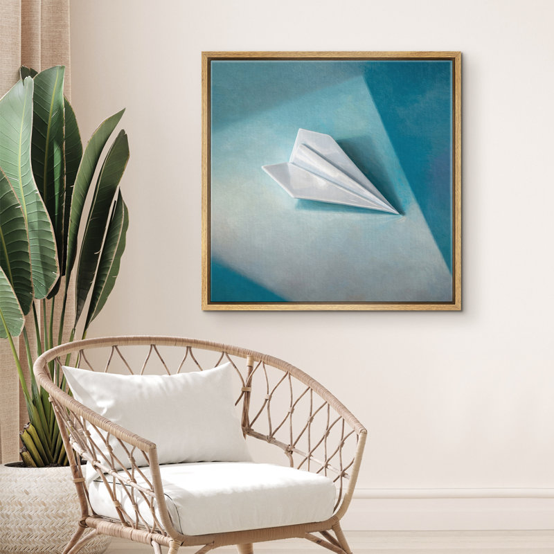 Papier, avion, bleu, dégradé bleu, conceptuel, conception moderne, Naturel, H 24 po x l 24 po x P 1,5 po