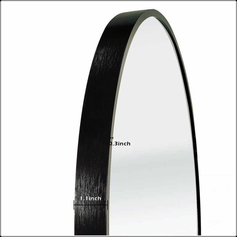 Miroir circulaire rond avec miroir à haute réflexion et sécurité, Noir, 20 po x 20 po