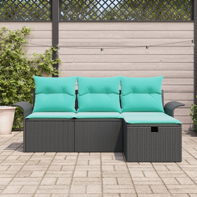 Ensemble de canapé de jardin avec coussin et rangement vidaXL 4 pièces vidaXL