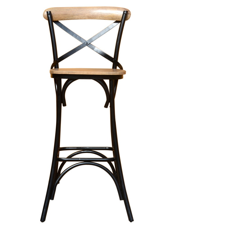 Cedar Creek Elegant 43'' Rustic Wood and Metal Barstool