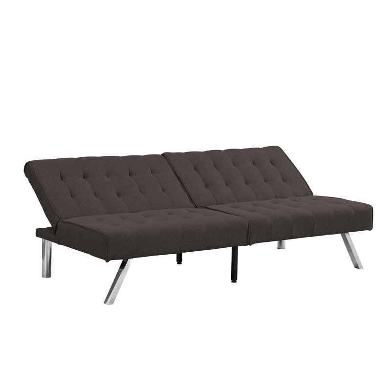 Canapé-lit futon convertible en bois, Tissu espresso