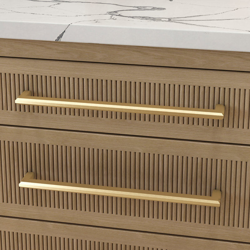 4415 Bevel Appliance Pull, 18" CTC, Satin Brass