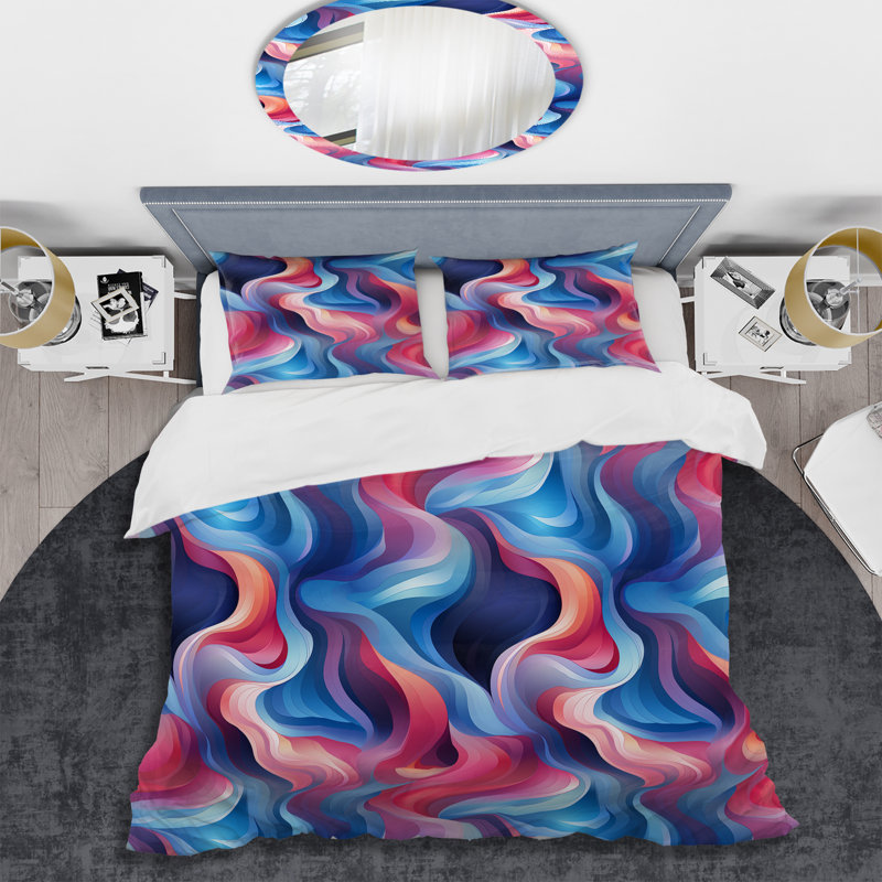 Ensemble de housse de couette Judiel, Housse de couette pour grand lit et 2 taies décor