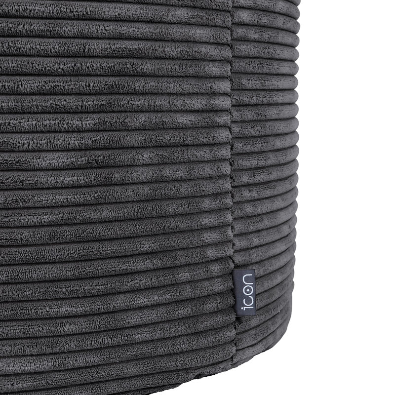 Milano Corduroy Footstool, Charcoal Grey