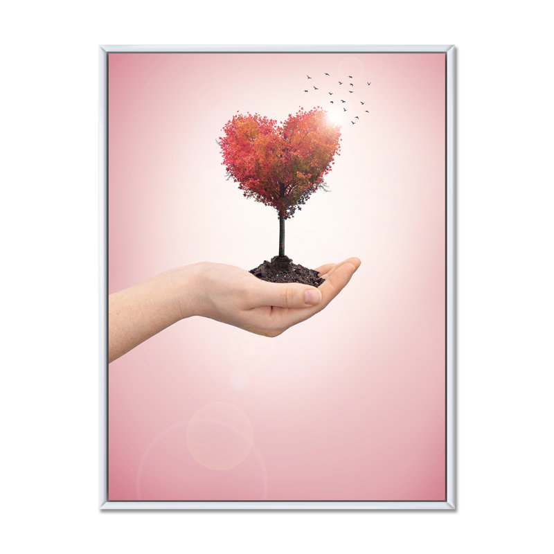 «Hold the Tree of Live», reproduction d'art sur toile moderne, H 44 po x l 34 po x P 1,5 po, Toile encadrée flottée blanche