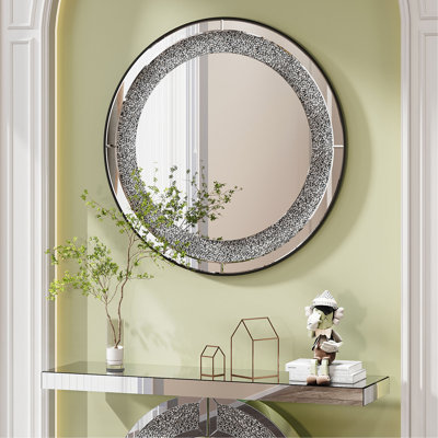 Miroir rond en cristal 33,46 "(85Cm)