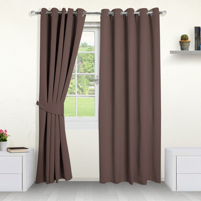 Blackout Curtain Pair, 168 W x 183 D cm, Mink