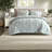 -Piece King Bedding Sets, Green Polyester Comforter Set for Modern Home