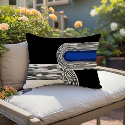 Housse et insert de coussin rectangulaire intérieur / extérieur en polyester filé Cassie