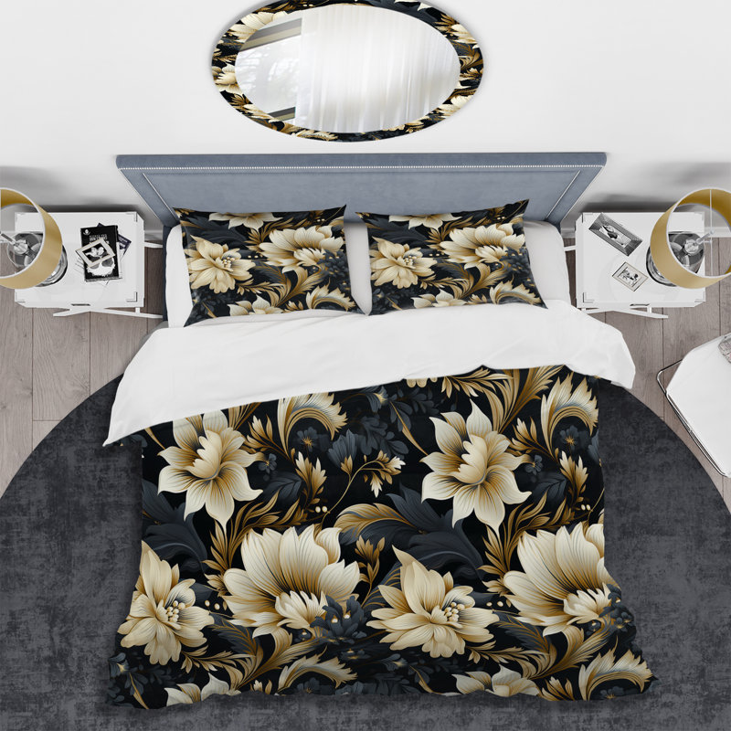 Ensemble de housse de couette damassé Breeze II - Beige foncé foncé, Housse de couette simple + 1 taie décorative stan
