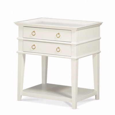 2-Drawer Tray Top Nightstand