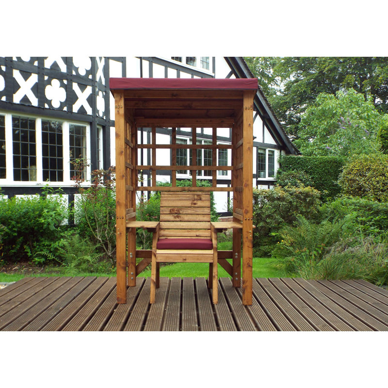 Figueroa Solid Wood Outdoor Bench, Burgundy