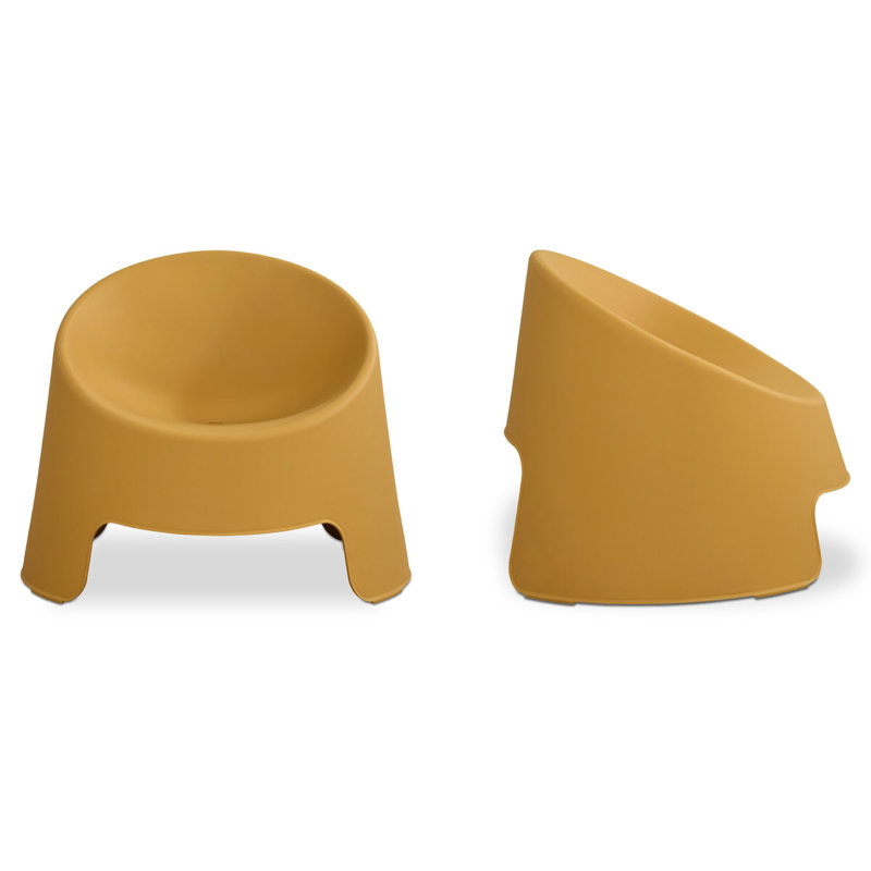 Nolla Outdoor Accent Chair Set of Two Light Grey, Yellow