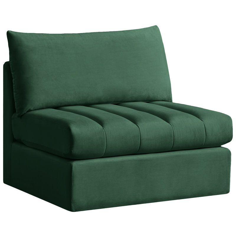 Jacob Velvet Slipper Chair, Green Velvet