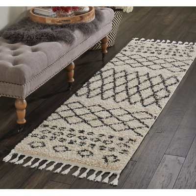 Tapis à motif géométrique crème / ivoire Calion