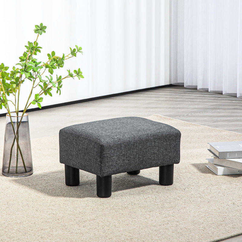 Repose-pieds avec revêtement en lin, gris anthracite, compact pour toute maison, repose-tissu confortable, abat-jour gris, vie quotidienne