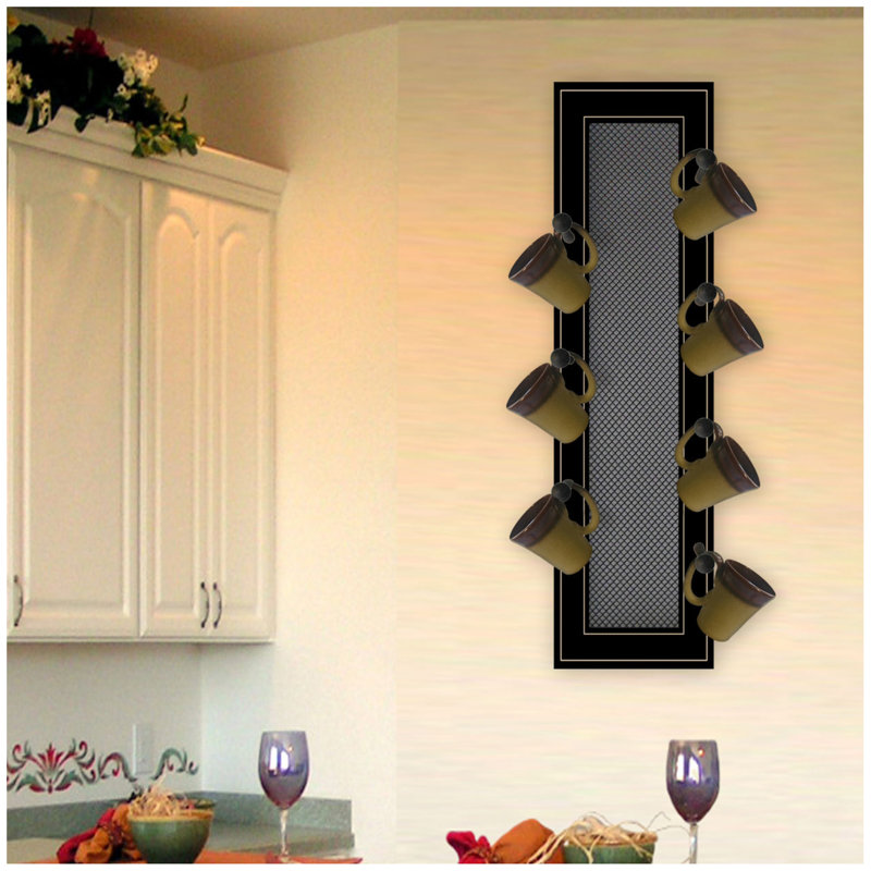 Porte-gobelet à 7 crochets par Trendy Decor 4U, impression encadrée prête à accrocher, cadre noir