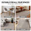 Tapis rayé beige texturé à rayures-710604