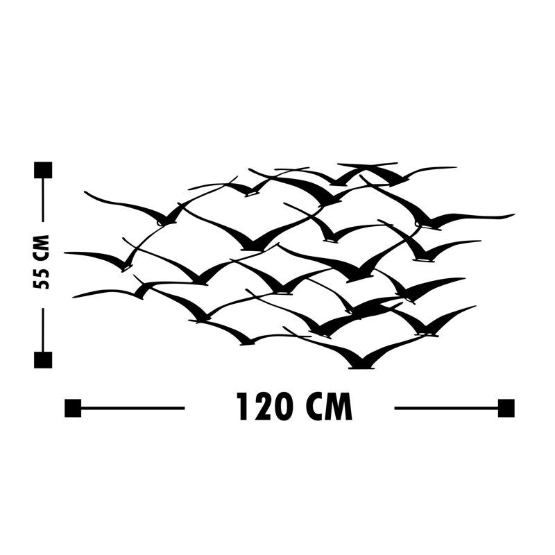 Stylish Decorative Metal Wall Accessory, Black Finish, 47.2 x 21.7 inches | 100% Metal Construction, Thickness: 0.06 inches | Easy Wall Mount Design, Perfect for Home Decor & Modern Interiors