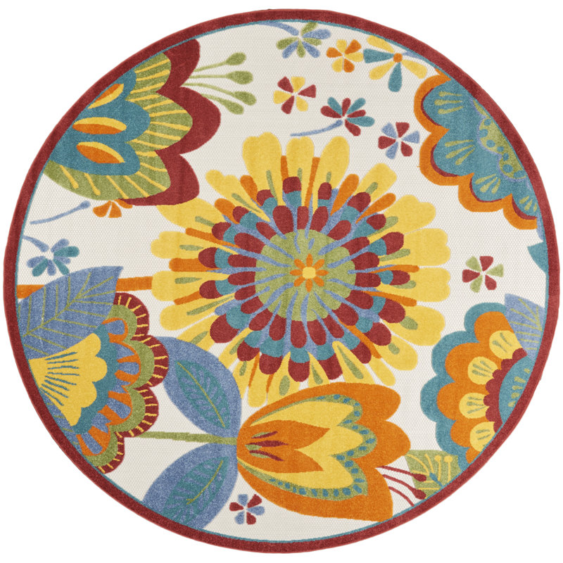 Tapis transitionnel multicolore Newton, Rond 7 pi 10 po