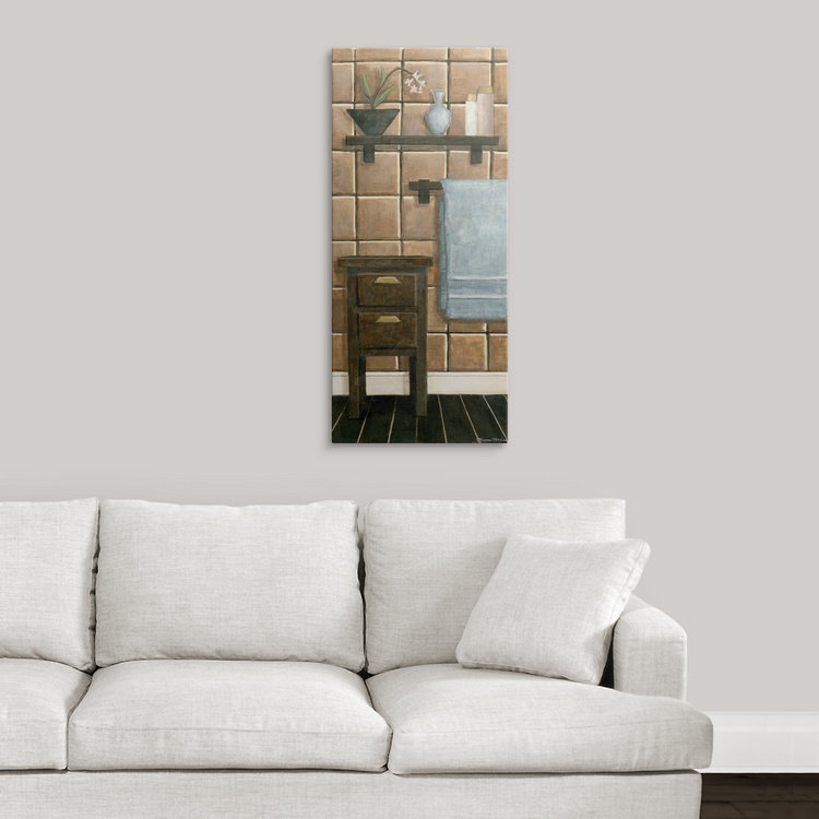 « panel iv » megan meagher, reproduction d’art Modern Bath, H 44 po x l 24 po x P 1 po, Cadre noir