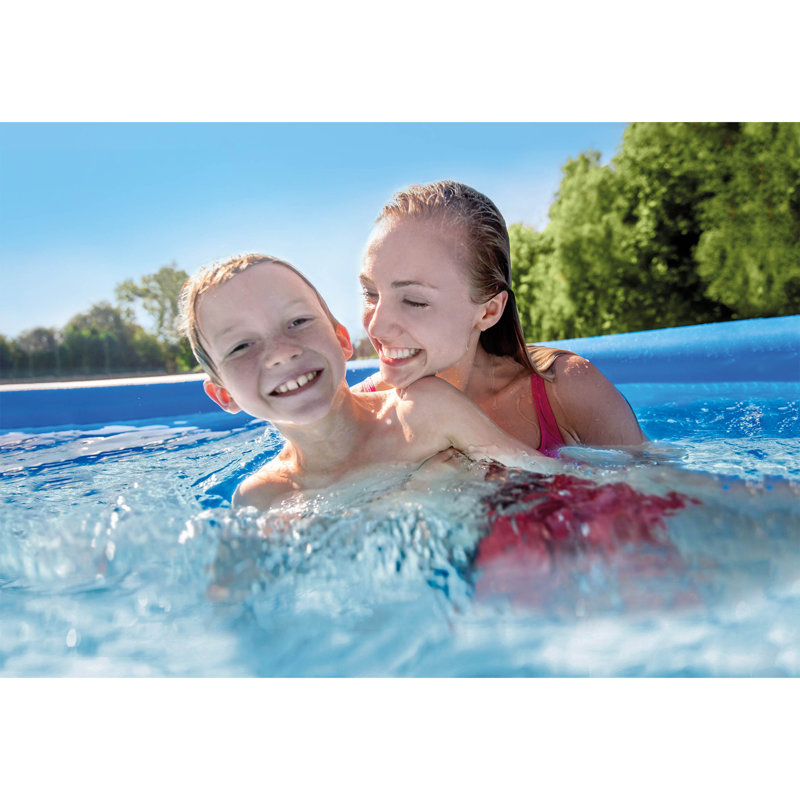 Plastic Round Inflatable Pool 30'' H x 144'' W x 144'' L , with Pump Included