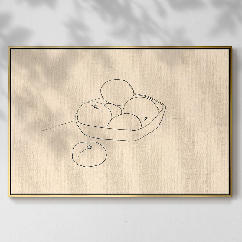 Fruit Line I, impression sur toile encadrée, H 17 po x l 25 po x P 2 po, Or