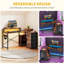 L-Shaped Metal Base Computer Desk with Power Outlet-1697881402