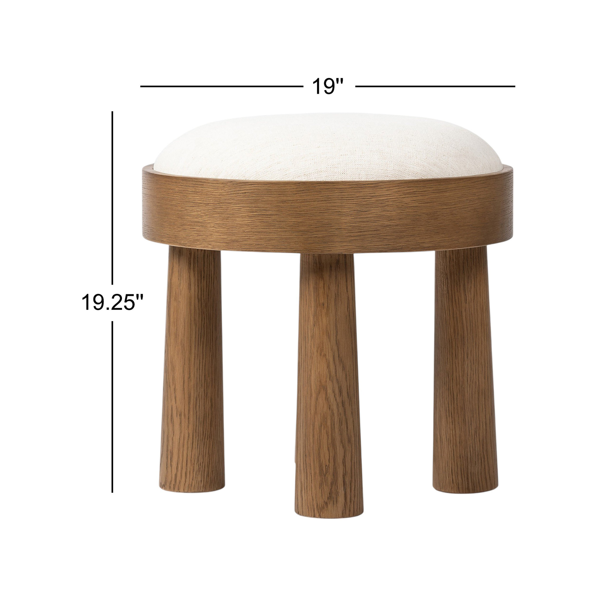 Amren Accent Stool, Crypton Nomad Snow, Warm Oak