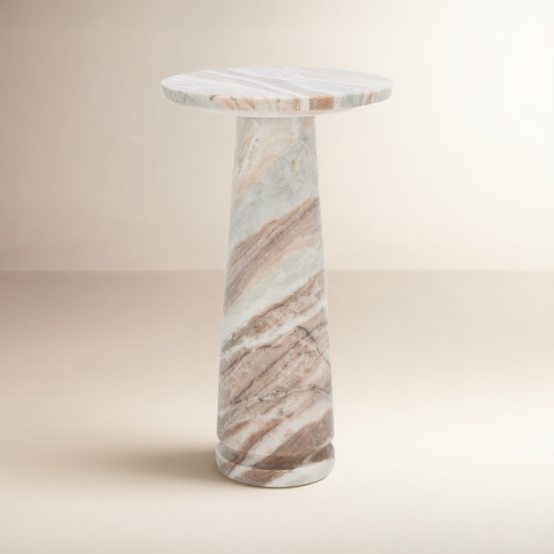 Table de bout à cadre haut 17,5 po Alysson, Blanc, brun