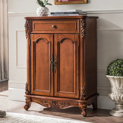Shoe cabinet 16 Pair Solid Wood Shoe Storage Cabinet